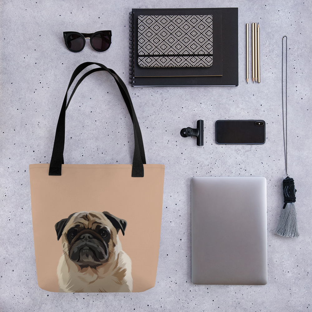 Custom Pet Tote Bag UK - Print And Paw - Unique Personalised Gift - Cat Portrait - Dog Portrait